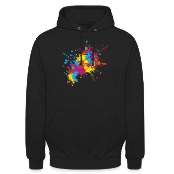 Colorful Paint Athlete Ball Game Sport Basketball - Unisex Hoodie - black - Front - Alina (178cm) & Michal (187cm)