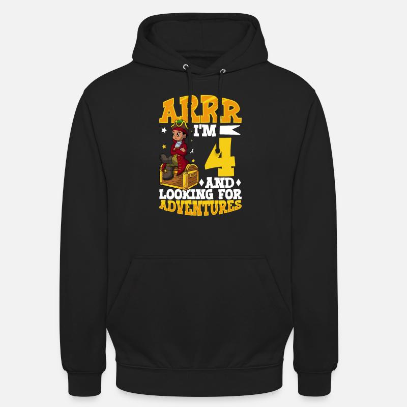 J’ai 4 ans - Boy Pirate - Sweat-shirt à capuche unisexe - noir