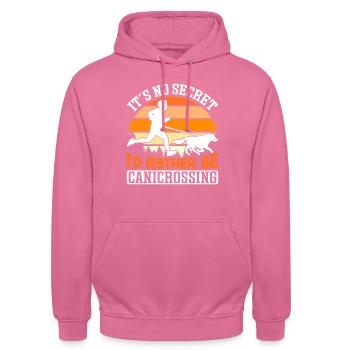 Dog running Canicross Design - Unisex Hoodie - Pink - Vorne - Alina (178cm) & Michal (187cm)