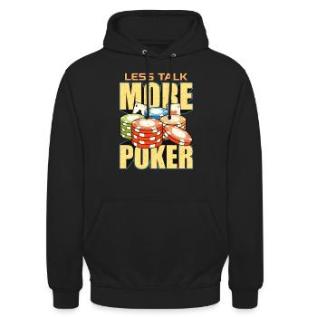 Poker Dice Moins parler Plus Poker Gambler Poker Game - Sweat-shirt à capuche unisexe - noir - Devant - Alina (178cm) & Michal (187cm)