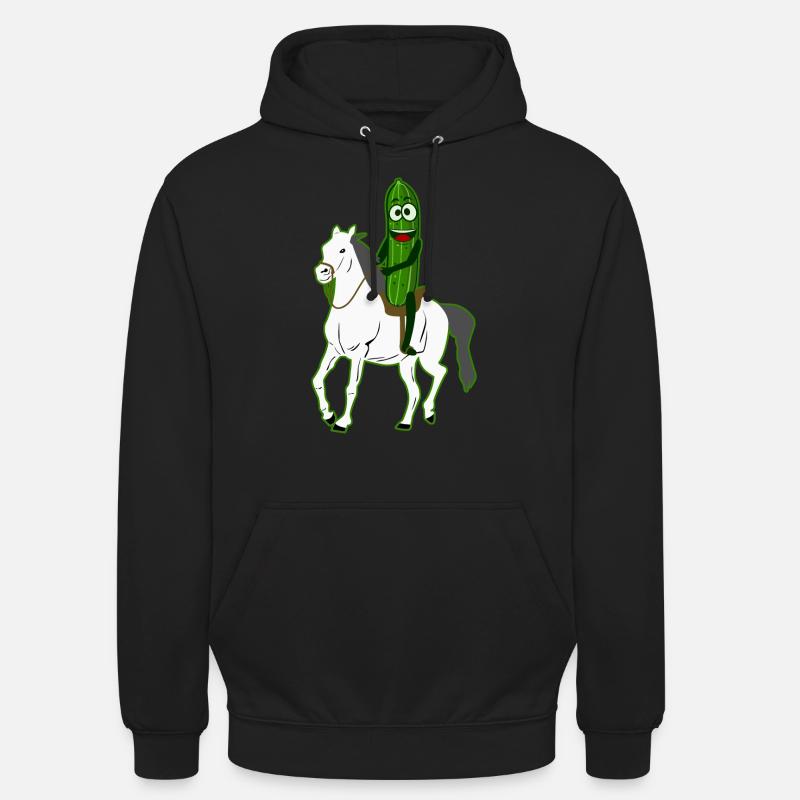 Concombre Équitation Cavalier Cavalier Concombres - Sweat-shirt à capuche unisexe - noir