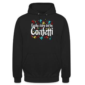 Konfetti Karneval Fasching - Unisex Hoodie - Schwarz - Vorne - Alina (178cm) & Michal (187cm)