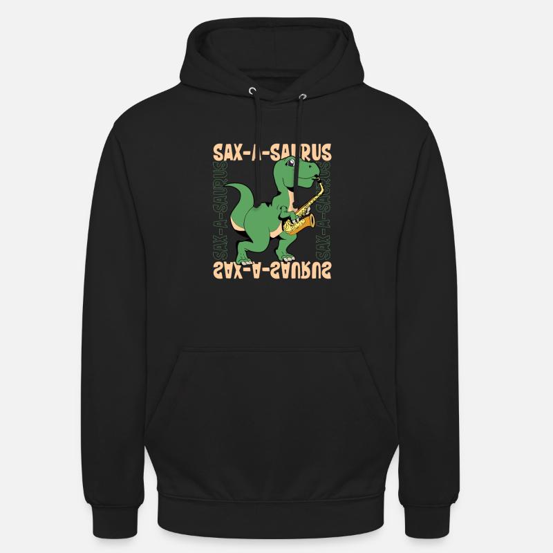 Sax-A-Saurus - TREX on saxophone - Unisex Hoodie - black