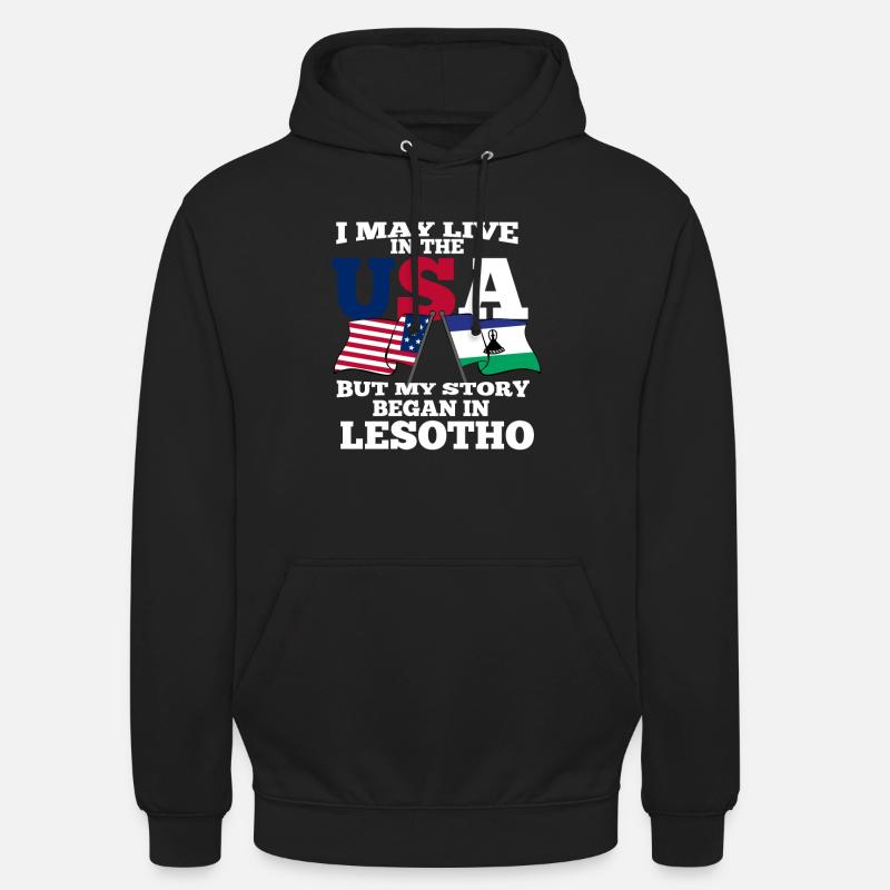 Lesotho Amérique États-Unis - Sweat-shirt à capuche unisexe - noir