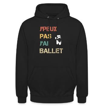 je peux pas j'ai ballet cadeau danseur - Sweat-shirt à capuche unisexe - noir - Devant - Alina (178cm) & Michal (187cm)