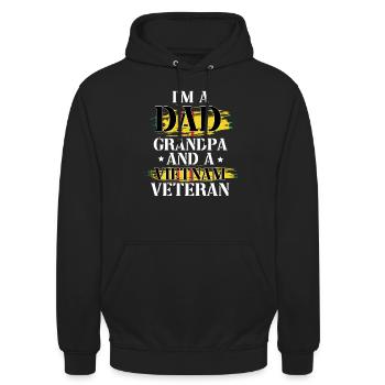 Us Army Vietnam Veteran - Unisex Hoodie - Schwarz - Vorne - Alina (178cm) & Michal (187cm)