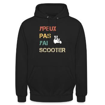 je peux pas j'ai scooter cadeau motard - Sweat-shirt à capuche unisexe - noir - Devant - Alina (178cm) & Michal (187cm)