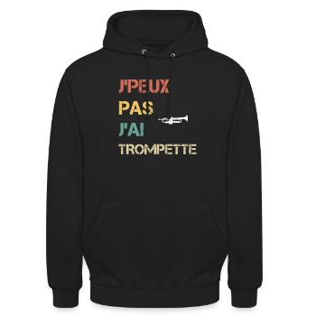 je peux pas j'ai trompette cadeau trompetiste - Sweat-shirt à capuche unisexe - noir - Devant - Alina (178cm) & Michal (187cm)