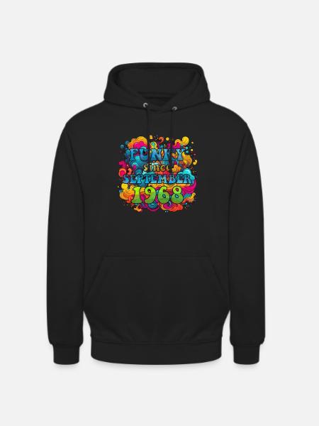 Funky Birthday: September 1968 - Psychadelic - Unisex Hoodie - black
