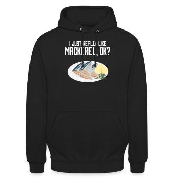 Maquereau Mackrel Pêche en eau salée - Sweat-shirt à capuche unisexe - noir - Devant - Alina (178cm) & Michal (187cm)