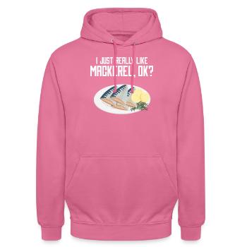 Maquereau Mackrel Pêche en eau salée - Sweat-shirt à capuche unisexe - rose - Devant - Alina (178cm) & Michal (187cm)