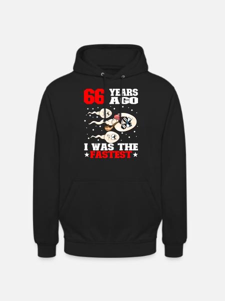 Citation d’anniversaire drôle 66 ans - Sweat-shirt à capuche unisexe - noir