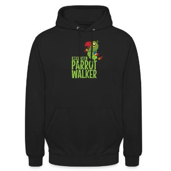 Official Parrot Walker Animal Tropics Bird - Unisex Hoodie - black - Front - Alina (178cm) & Michal (187cm)