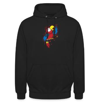 Parrot Singing Animal Bird - Unisex Hoodie - black - Front - Alina (178cm) & Michal (187cm)