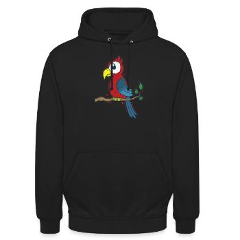 Papagei exotisch Tropen Tier - Unisex Hoodie - Schwarz - Vorne - Alina (178cm) & Michal (187cm)