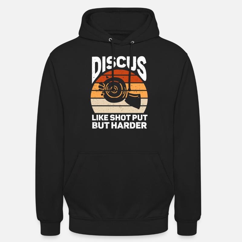 Diskuswerfer Leichtathletik Scheibenwurf - Unisex Hoodie - Schwarz