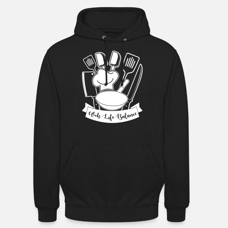 Cuisson au wok - Sweat-shirt à capuche unisexe - noir
