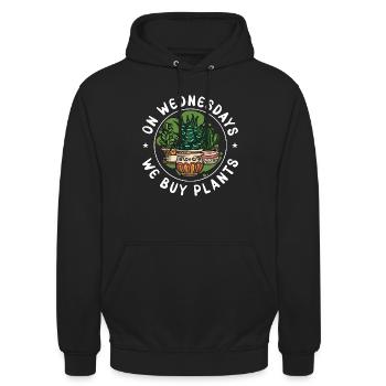 Houseplants On Wednesdays We Buy Plants Florist - Unisex Hoodie - black - Front - Alina (178cm) & Michal (187cm)