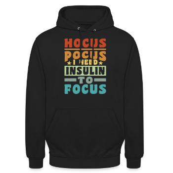Hocus Pokus I Need Insulin To Focus - Diabetes - Unisex Hoodie - Schwarz - Vorne - Alina (178cm) & Michal (187cm)