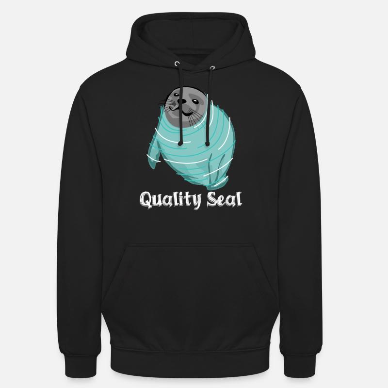 Label de qualité Pinneped - Sweat-shirt à capuche unisexe - noir