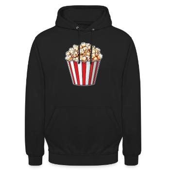 Popcorn - Unisex Hoodie - Schwarz - Vorne - Alina (178cm) & Michal (187cm)