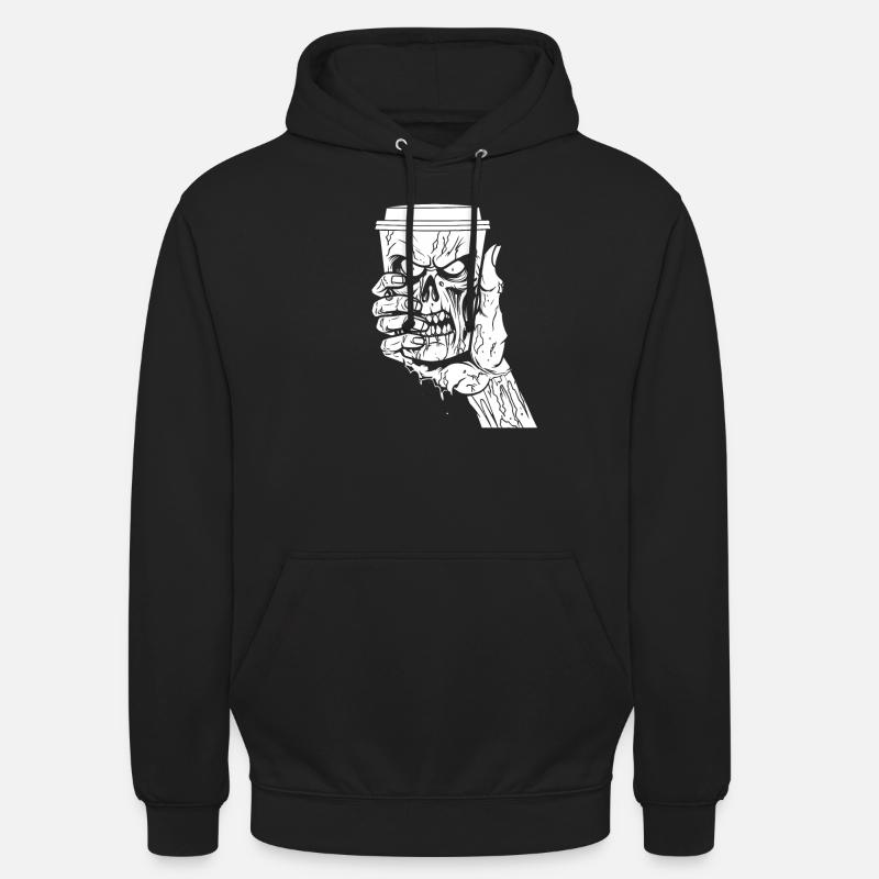 Café Café Halloween Zombie Main - Sweat-shirt à capuche unisexe - noir