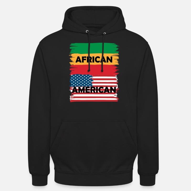 Fier Afro-Américain. Illustrations de drapeaux - Sweat-shirt à capuche unisexe - noir