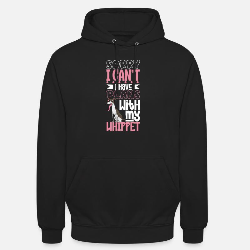Plans avec mon Whippet - Sweat-shirt à capuche unisexe - noir