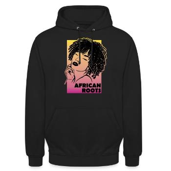 African Roots Stylish Heritage - Unisex Hoodie - black - Front - Alina (178cm) & Michal (187cm)