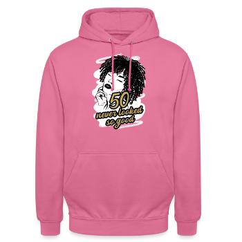 50er Jahre Goldene Ära Feier - Unisex Hoodie - Pink - Vorne - Alina (178cm) & Michal (187cm)
