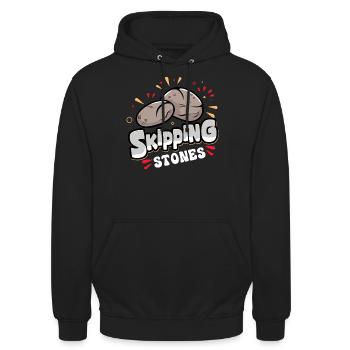 Skipping Stones - Unisex Hoodie - Schwarz - Vorne - Alina (178cm) & Michal (187cm)