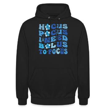 Hocus Pokus I Need Insulin To Focus - Diabetes - Unisex Hoodie - Schwarz - Vorne - Alina (178cm) & Michal (187cm)