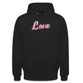 Fleur d’amour Orchidée Fleur Plante - Sweat-shirt à capuche unisexe - noir - Devant - Alina (178cm) & Michal (187cm)