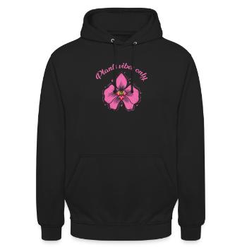 Plantes vibes seulement Orchidée Fleur Plante - Sweat-shirt à capuche unisexe - noir - Devant - Alina (178cm) & Michal (187cm)