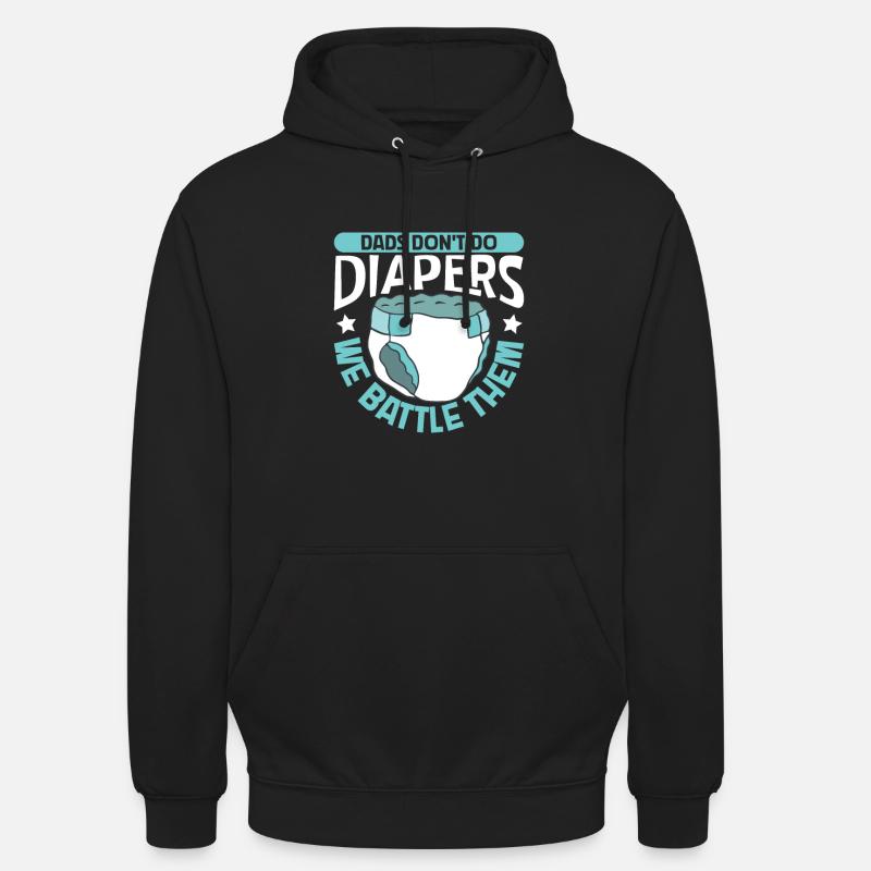Väter bekämpfen Windeln - Baby wickeln - Unisex Hoodie - Schwarz