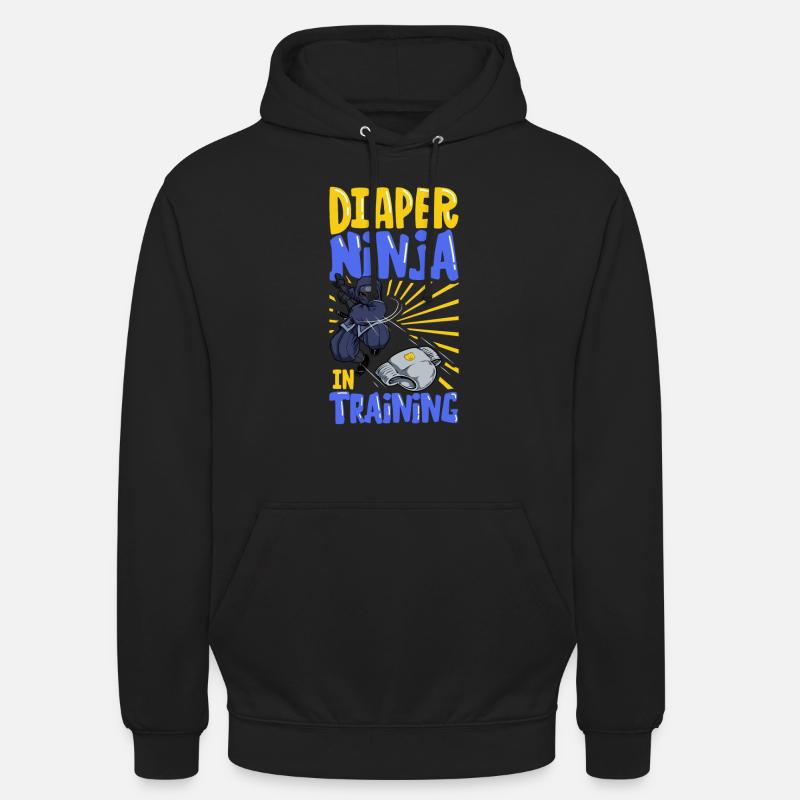 Diaper Ninja - Changer les couches - Sweat-shirt à capuche unisexe - noir