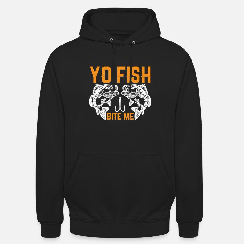 Yo, poisson, mords-moi - Sweat-shirt à capuche unisexe - noir