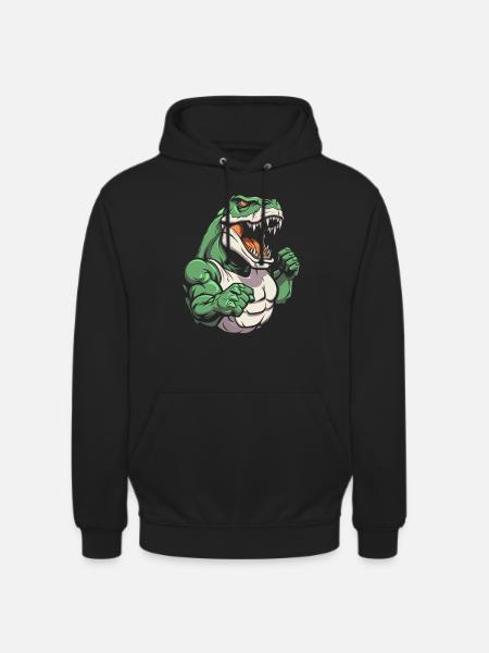 Fitness T Rex - Unisex Hoodie - Schwarz