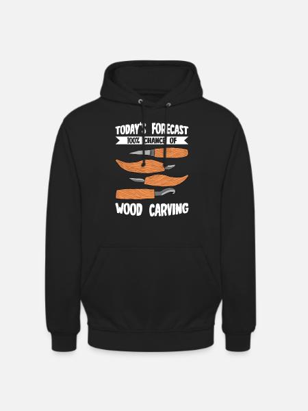 Wood Shining Wood Carving - Unisex Hoodie - black