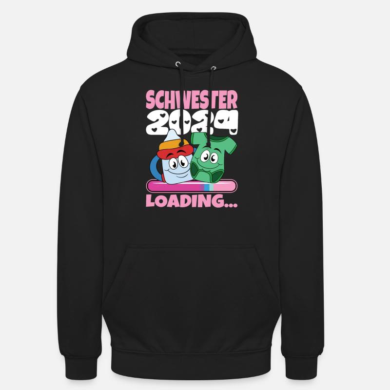 Schwester werden Schwester 2024 - Unisex Hoodie - Schwarz