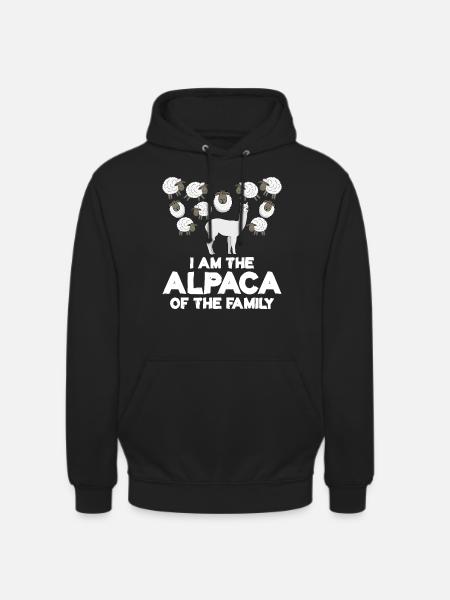 Alpaca and Sheep Family - Unisex Hoodie - black