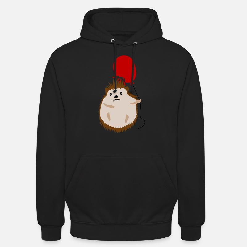 Hérisson Ballon Rouge Hérissons - Sweat-shirt à capuche unisexe - noir