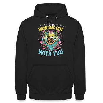 Valentinstag-Geschenk 14. Februar Süsses Faultier - Unisex Hoodie - Schwarz - Vorne - Alina (178cm) & Michal (187cm)