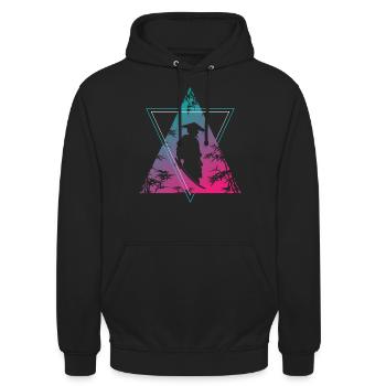 Neon Samurai Moderner Krieger Geist - Unisex Hoodie - Schwarz - Vorne - Alina (178cm) & Michal (187cm)