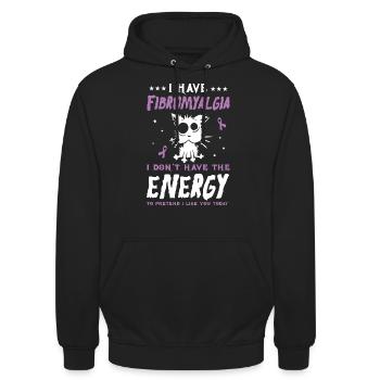 La fibromyalgie et le plaisir des amoureux des chats - Sweat-shirt à capuche unisexe - noir - Devant - Alina (178cm) & Michal (187cm)