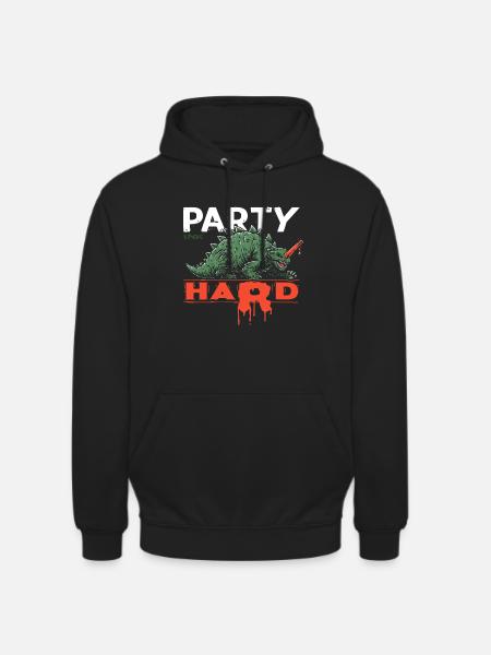 Le dino fêtard - Sweat-shirt à capuche unisexe - noir