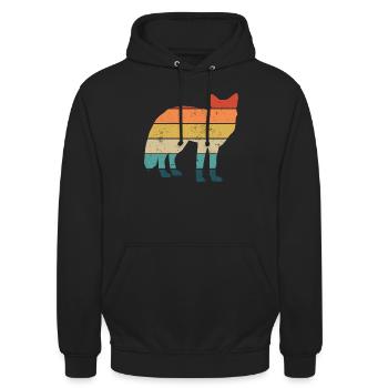 Cadeaux amusants pour les amoureux du renard - Sweat-shirt à capuche unisexe - noir - Devant - Alina (178cm) & Michal (187cm)