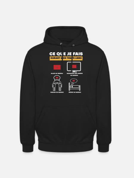 Marokko-Flagge in der Freizeit - Unisex Hoodie - Schwarz