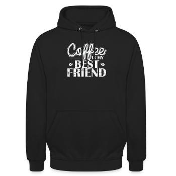 Coffee is my best Friend Koffein Café Aroma - Unisex Hoodie - Schwarz - Vorne - Alina (178cm) & Michal (187cm)