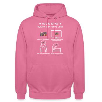cadeau Bourgogne temps libre voyage - Sweat-shirt à capuche unisexe - rose - Devant - Alina (178cm) & Michal (187cm)